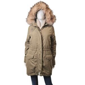 Abercrombie & Fitch Olive Parka w/ Faux Fur Hood – Small
